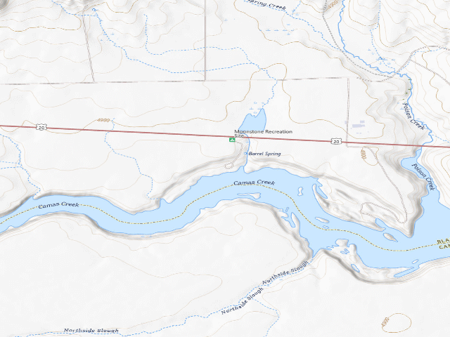 USGS topographic map of BLM dispersed camp — Blaine County, ID