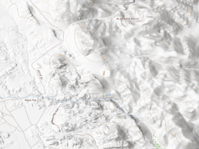 USGS topographic map of BLM dispersed camp — Inyo County, CA
