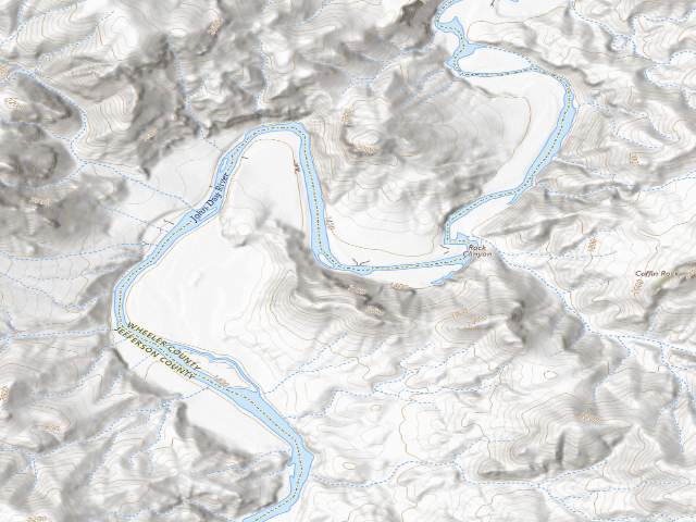 USGS topographic map of BLM dispersed camp — Jefferson County, OR