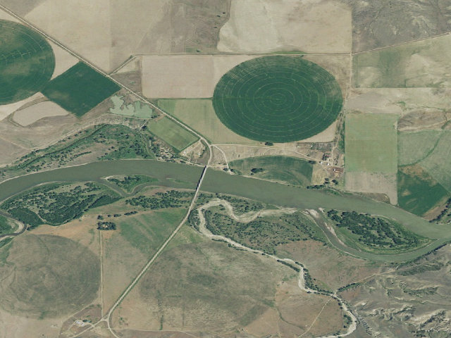 Aerial image of BLM dispersed camp — MT