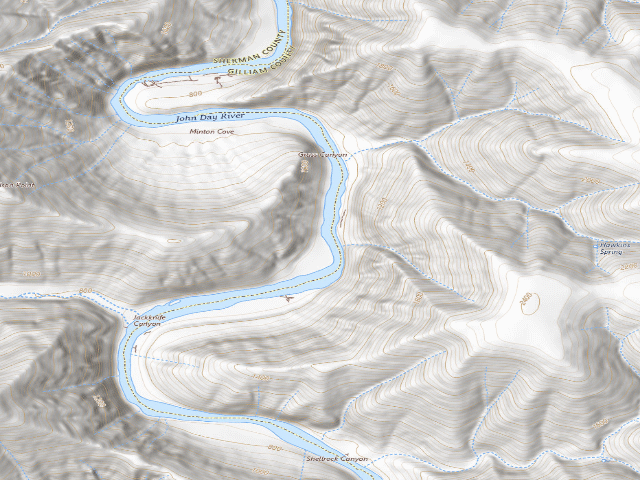 USGS topographic map of BLM dispersed camp — OR #2