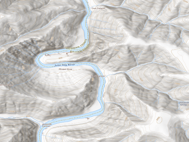 USGS topographic map of BLM dispersed camp — OR #3