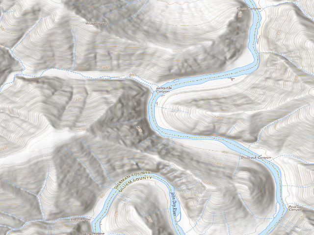 USGS topographic map of BLM dispersed camp — OR