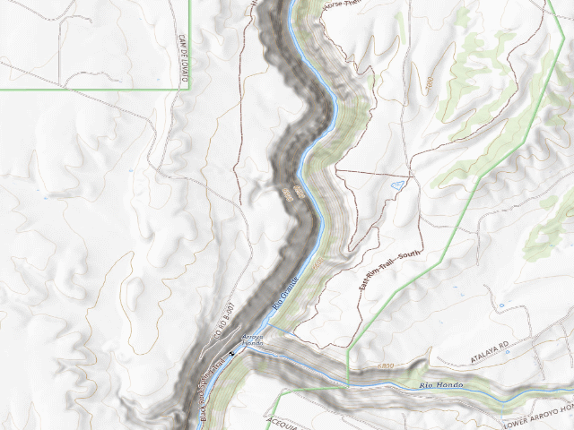 USGS topographic map of BLM dispersed camp — Taos County, NM