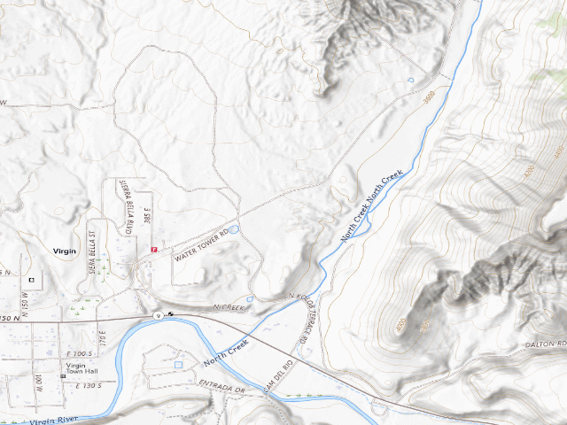 USGS topographic map of BLM dispersed camp — Washington County, UT