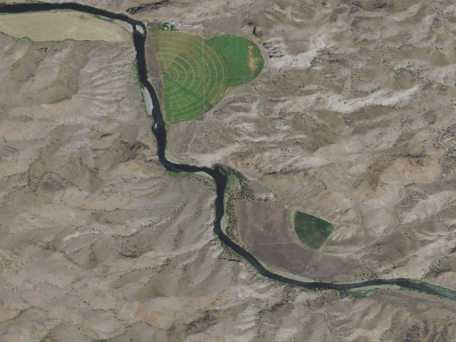 Aerial image of BLM dispersed camp — Wheeler County, OR