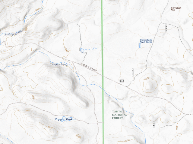 USGS topographic map of BLM dispersed camp — Yavapai County, AZ
