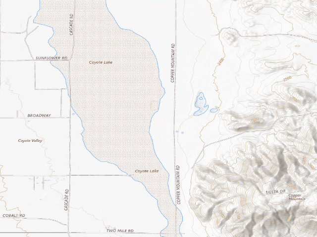 USGS topographic map of BLM Dispersed Camping Area for JNP