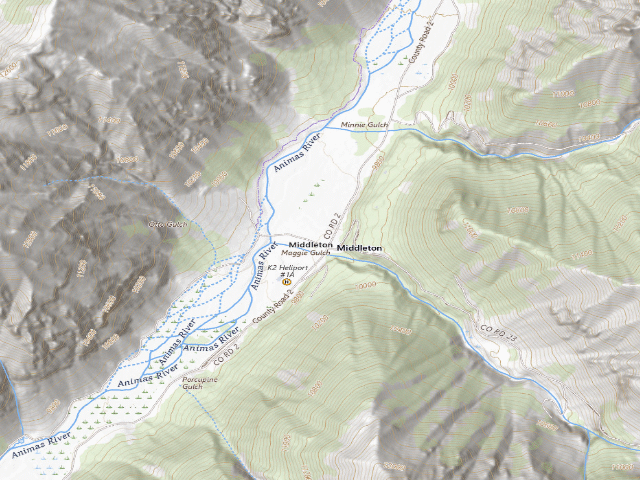 USGS topographic map of BLM Dispersed Camping