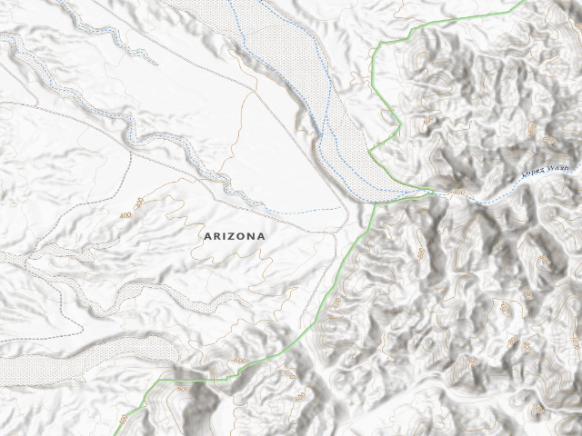USGS topographic map of BLM public land