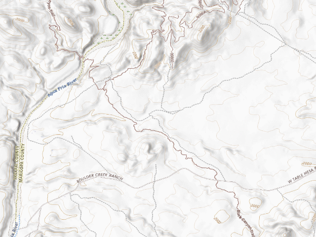 USGS topographic map of BLM public land