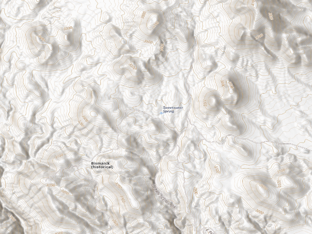 USGS topographic map of BLM public land