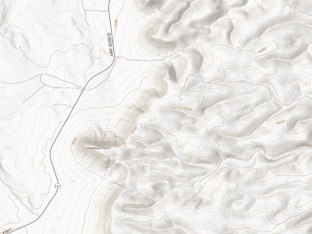 USGS topographic map of BLM public land