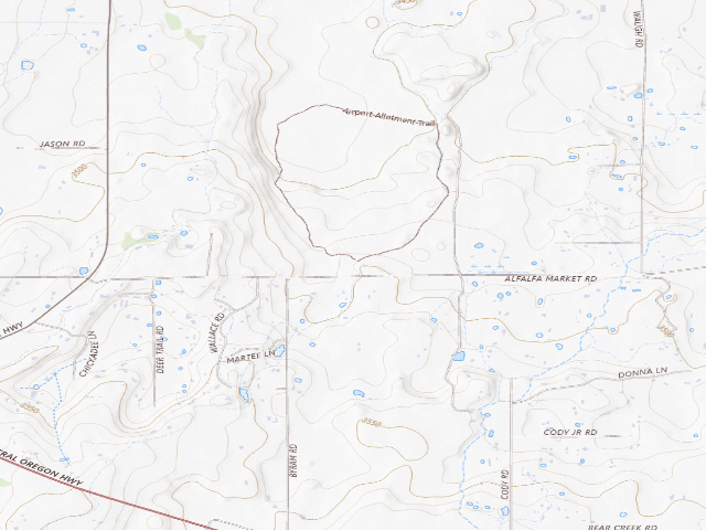USGS topographic map of BLM public land