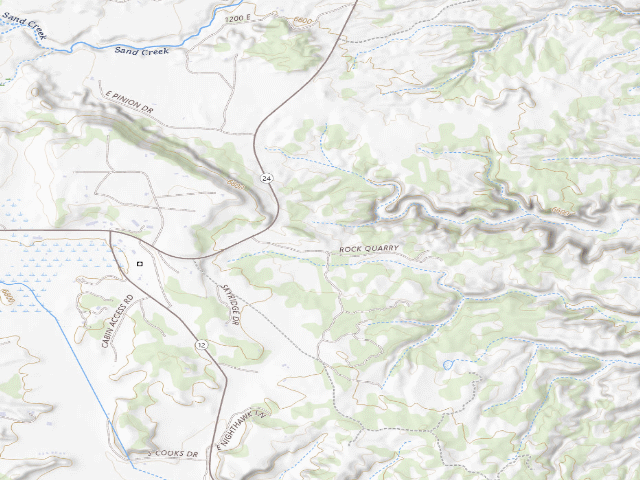 USGS topographic map of BLM public land