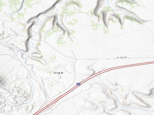 USGS topographic map of BLM public land