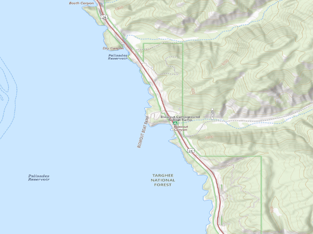 USGS topographic map of Blowout Campground