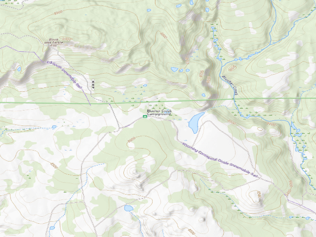 USGS topographic map of Blucher Creek Campground