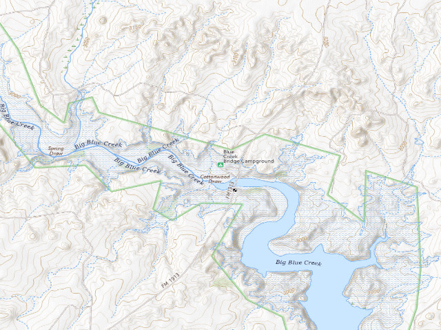 USGS topographic map of Blue Creek Camping Area
