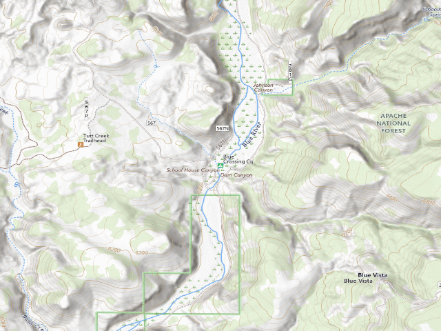 USGS topographic map of Blue Crossing Cg