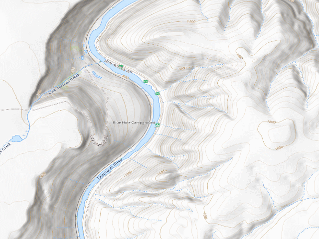 USGS topographic map of Blue Hole Campground