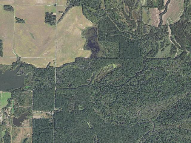 Aerial image of Blue Hole Camping Area
