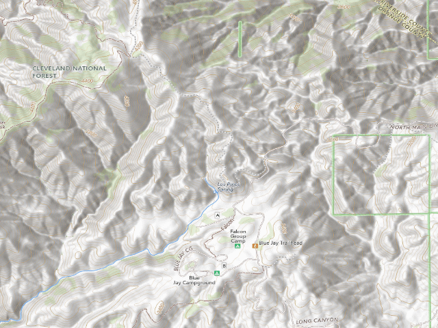 USGS topographic map of Blue Jay Campground