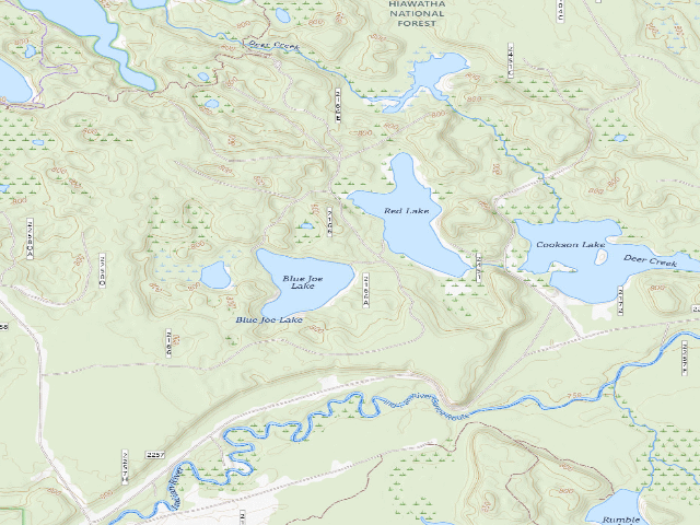 USGS topographic map of Blue Joe Lake Camping Area