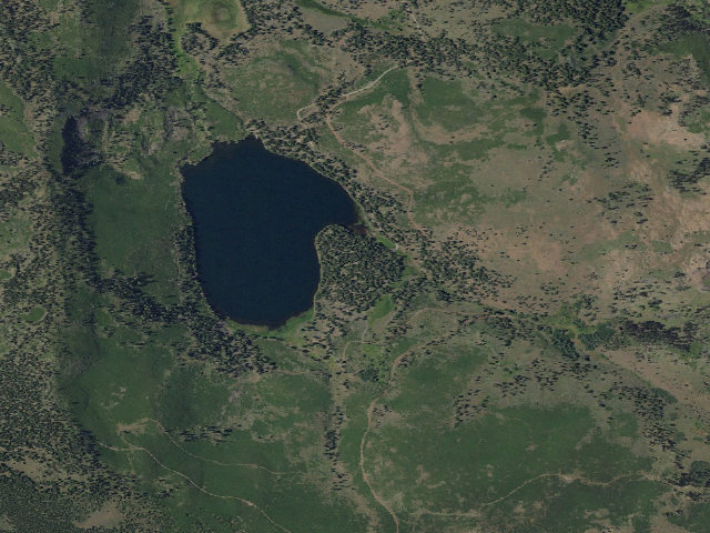 Aerial image of Blue Lake Campground