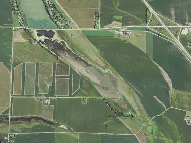 Aerial image of Blue Lake WMA
