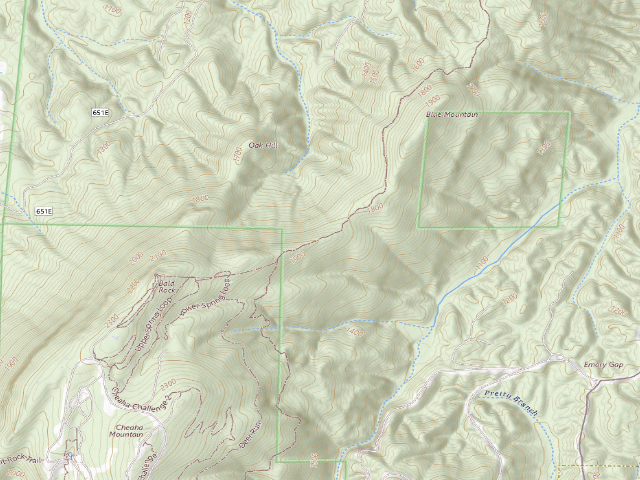USGS topographic map of Blue Mtn. Trail Shelter Site