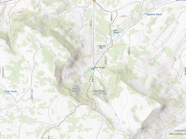 USGS topographic map of Blue Ridge Campground
