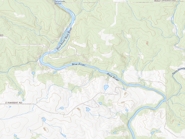 USGS topographic map of Blue River PFHA primitive camp #15