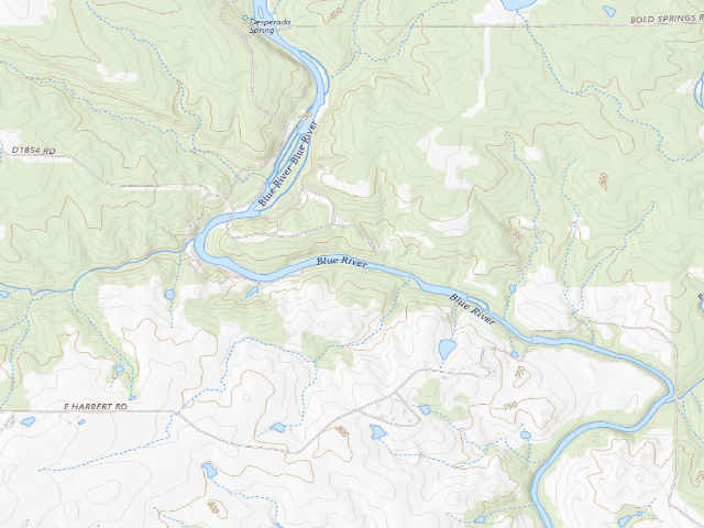 USGS topographic map of Blue River PFHA primitive camp #9