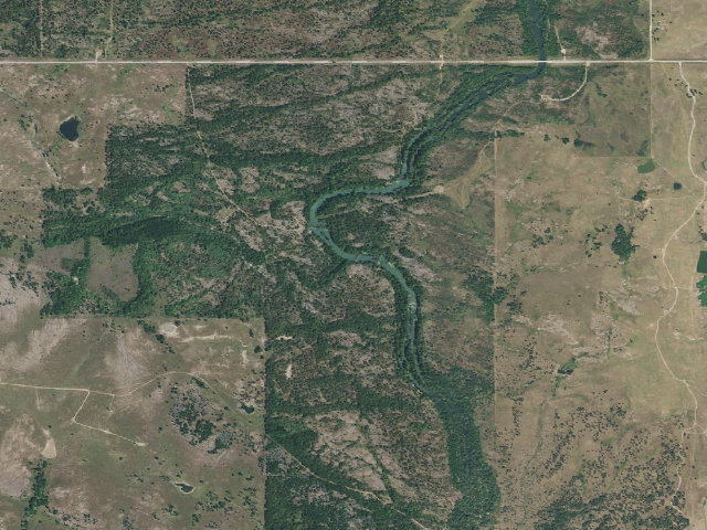 Aerial image of Blue River Public Fishing & Hunting Area