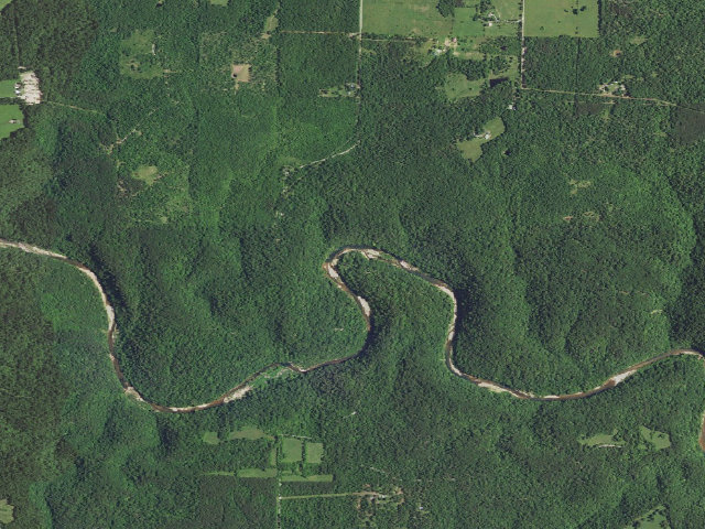 Aerial image of Blue Spring Campground (Jacks Fork)