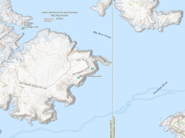 USGS topographic map of Blue West Campground