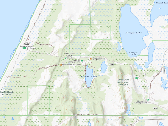 USGS topographic map of Bluebill Campground