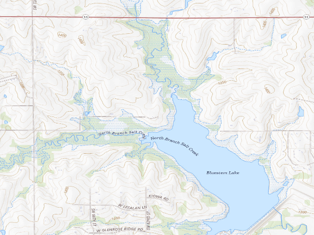 USGS topographic map of Bluestem WMA