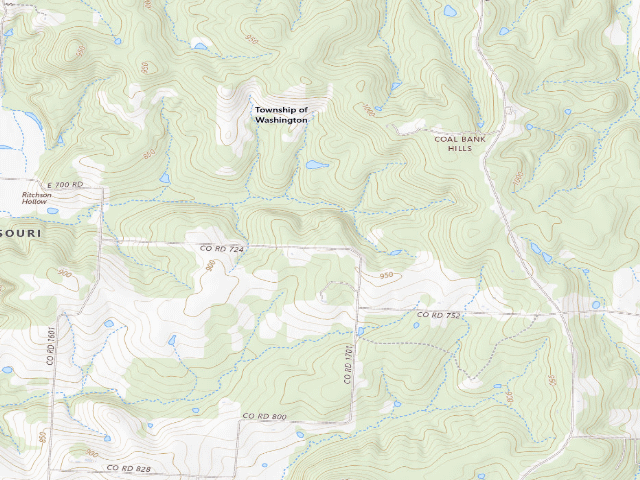 USGS topographic map of Bluff Springs Conservation Area