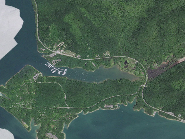 Aerial image of Boat Gunnel Group Campground