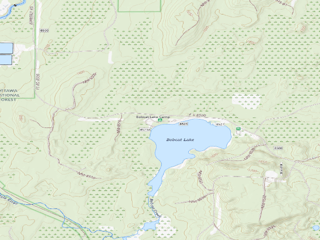 USGS topographic map of Bobcat Lake Camp
