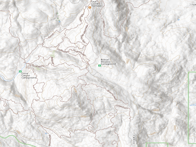 USGS topographic map of Bobcat Meadow Campground