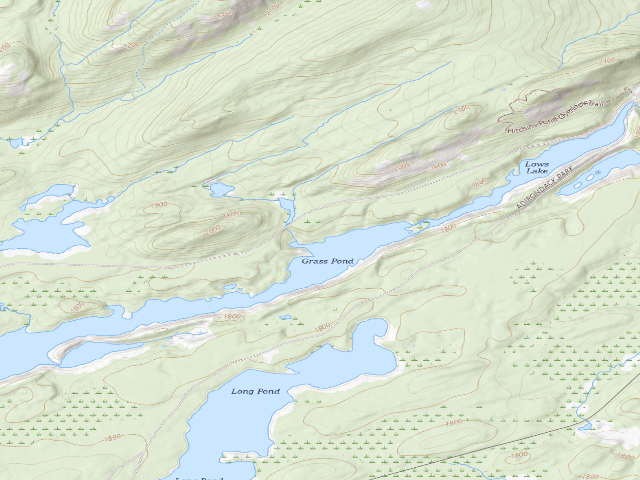 USGS topographic map of Bog River Flow Campsite 10 [DEC #3285] (Eastern Five Ponds Access Primitive Area)