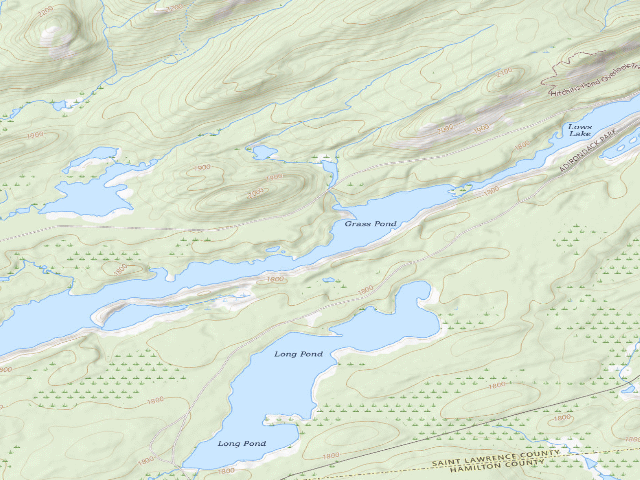 USGS topographic map of Bog River Flow Campsite 11 [DEC #3286] (Eastern Five Ponds Access Primitive Area)