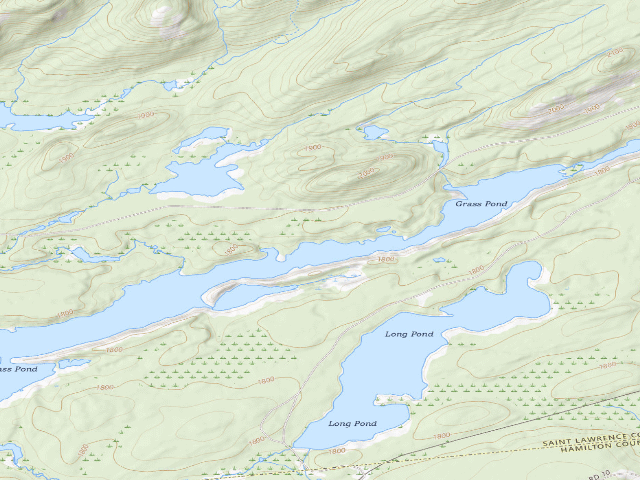 USGS topographic map of Bog River Flow Campsite 12 [DEC #3288] (Eastern Five Ponds Access Primitive Area)