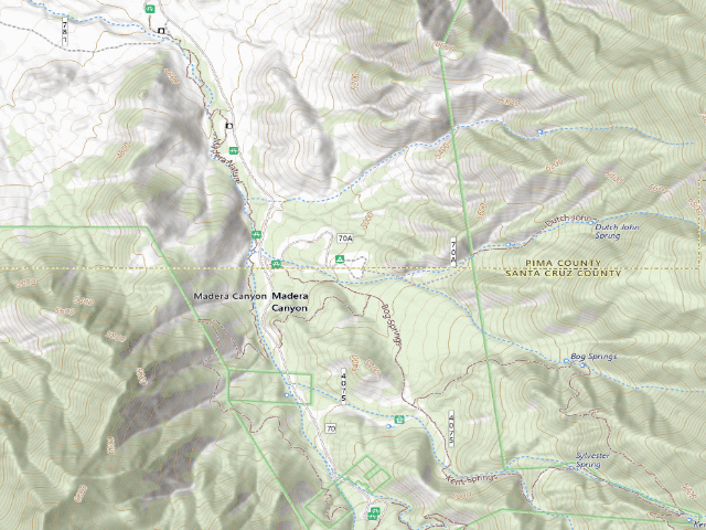 USGS topographic map of Bog Springs Campground