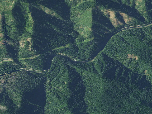 Aerial image of Bogus Creek Campground