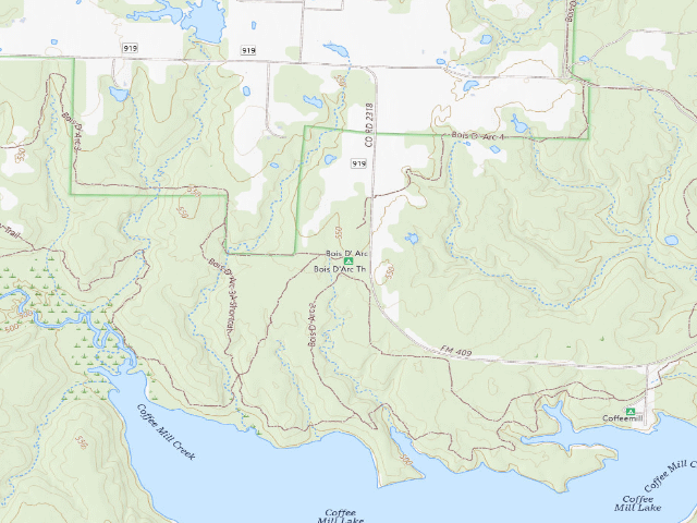 USGS topographic map of Bois D' Arc