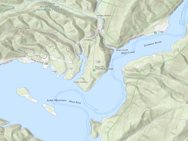 USGS topographic map of Bolar Mountain Volunteer Village